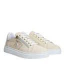 Scarpe LIU JO Iris 10 Sneakers in Pelle color Burro con Zip Laterale