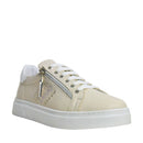 Scarpe LIU JO Iris 10 Sneakers in Pelle color Burro con Zip Laterale