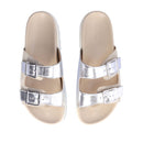 Ciabatte Bicolor LIU JO Penny 756 in Suede Beige e Inserti Metallizzati Silver