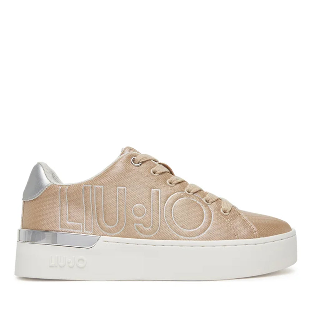 Sneakers Platform LIU JO Silvia 907 stampa Saffiano Laminato color Sabbia