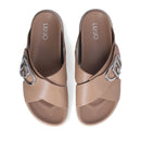 LIU JO Penny 901 Plateau-Slipper aus hellbraunem Leder