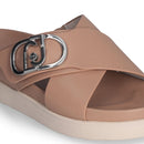 LIU JO Penny 901 Plateau-Slipper aus hellbraunem Leder