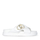 LIU JO Penny 901 Plateau-Slipper aus weißem Leder