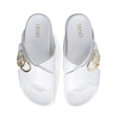 LIU JO Penny 901 Plateau-Slipper aus weißem Leder
