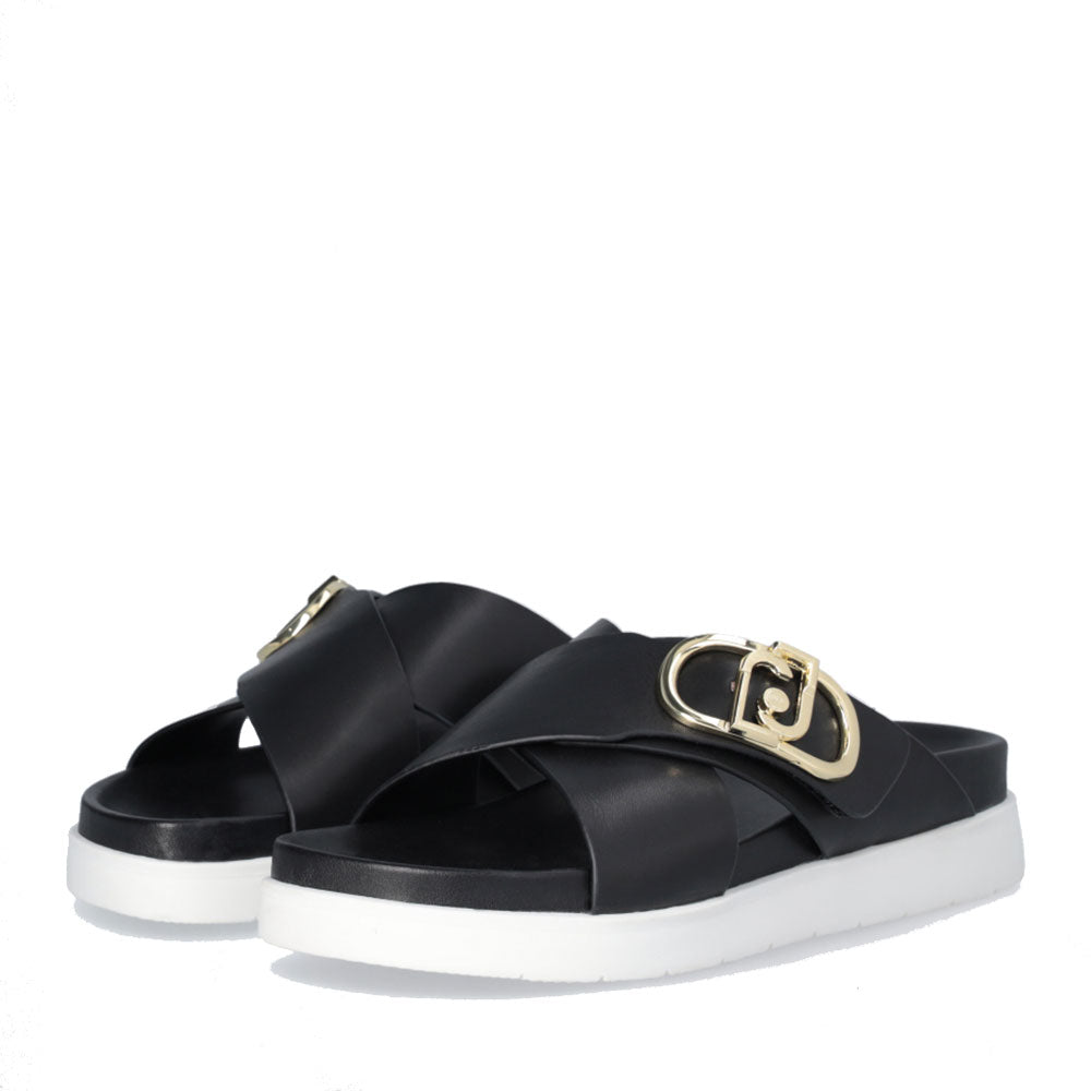 Ciabatte Platform LIU JO Penny 901 in Pelle Nera