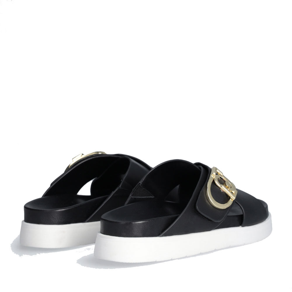 LIU JO Penny 901 Plateau-Slipper aus schwarzem Leder