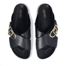 LIU JO Penny 901 Plateau-Slipper aus schwarzem Leder