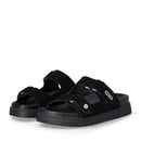 LIU JO Penny 902 Doppelband-Slipper aus schwarzem Wildleder