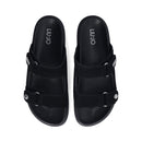 LIU JO Penny 902 Doppelband-Slipper aus schwarzem Wildleder