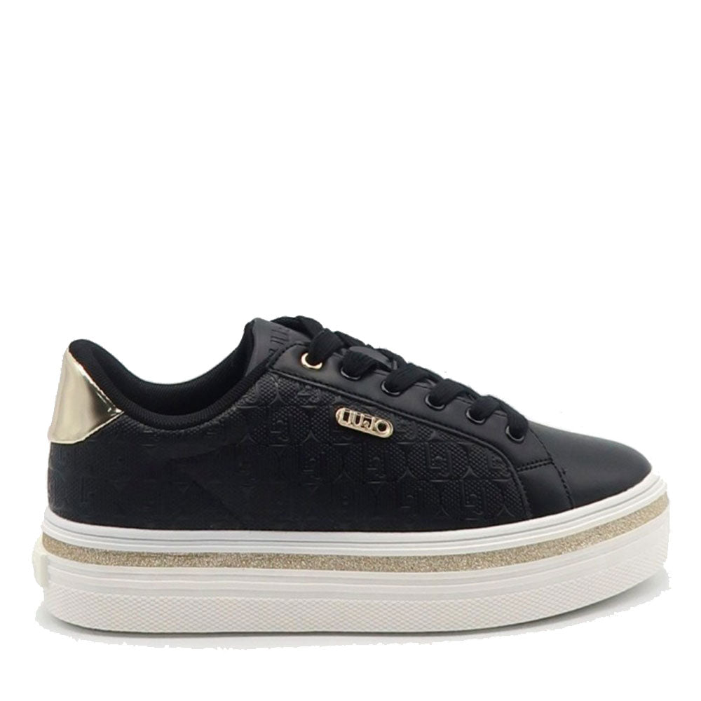 Sneakers Platform LIU JO Up 910 Nero con Logo Embossed