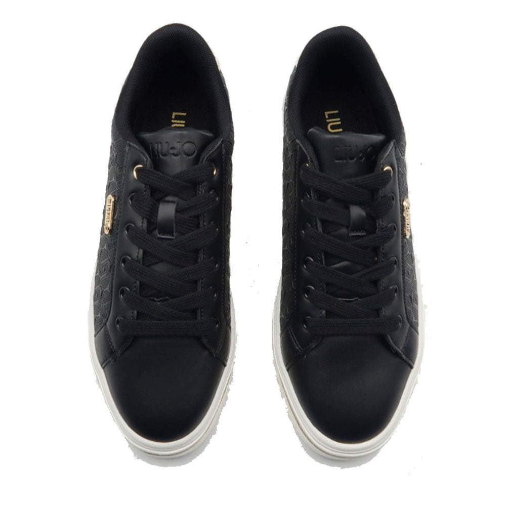 Sneakers Platform LIU JO Up 910 Nero con Logo Embossed