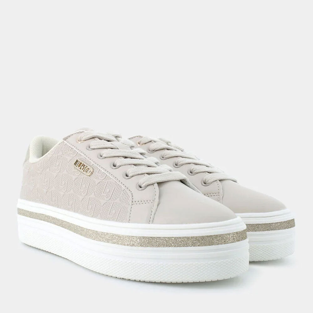 Sneakers Platform LIU JO Up 910 Beige con Logo Embossed