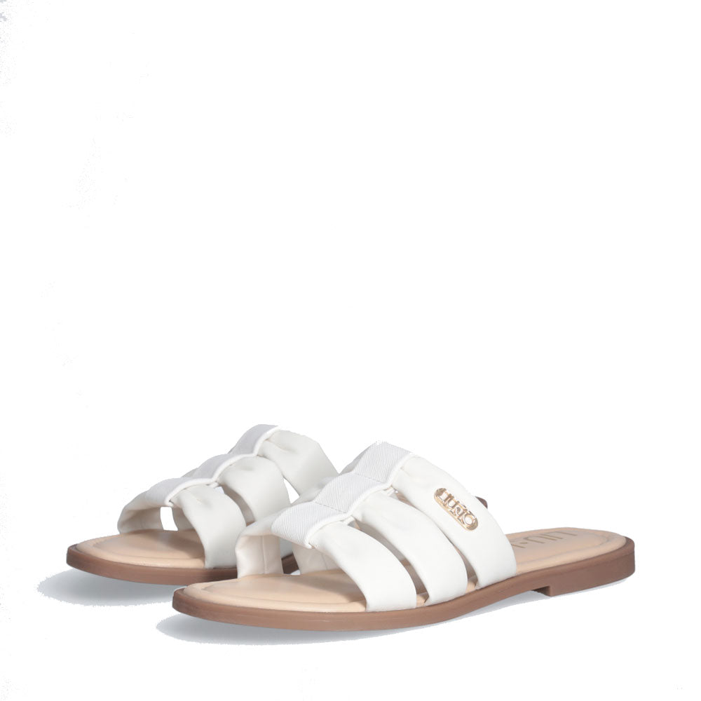 Ciabatte Flat LIU JO Amira 932 Bianche con Logo