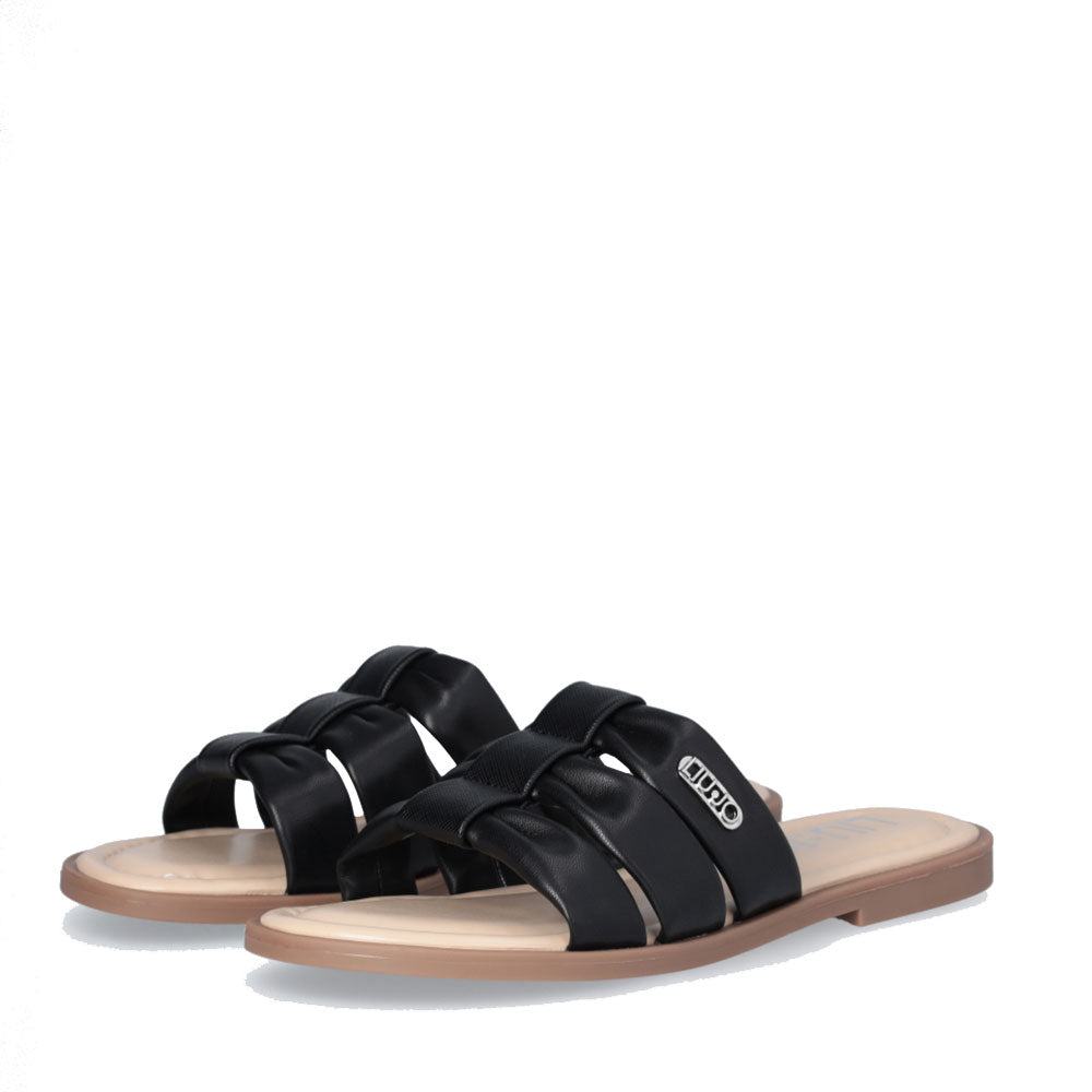 Ciabatte Flat LIU JO Amira 932 Nere con Logo