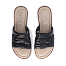 LIU JO Amira 932 Schwarze flache Hausschuhe mit Logo
