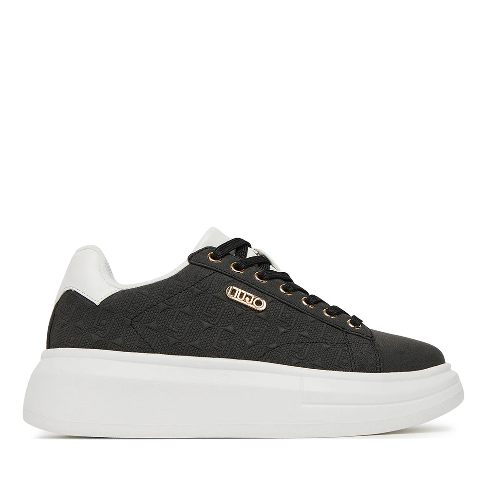 Sneakers Platform LIU JO Babol 01 Nero con Logo Embossed All Over