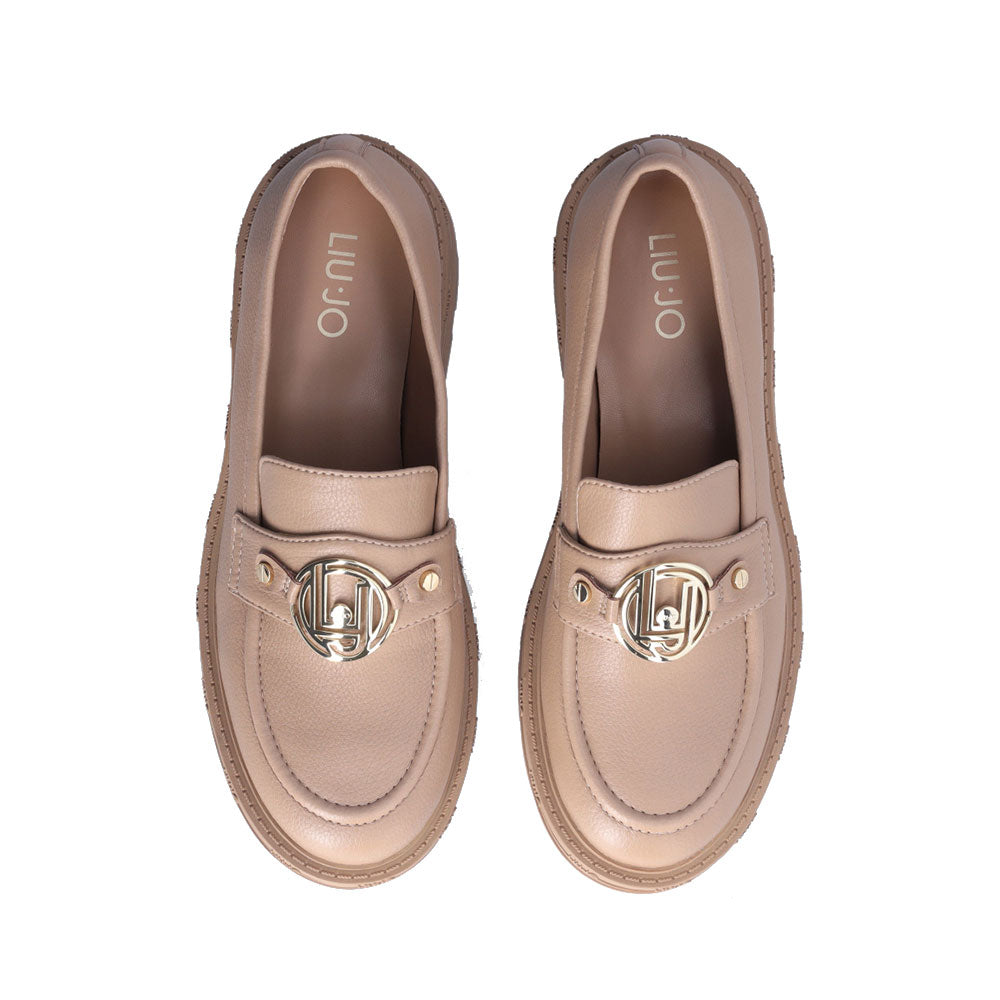 Mocassino Donna LIU JO Taylor 813 Beige con Logo