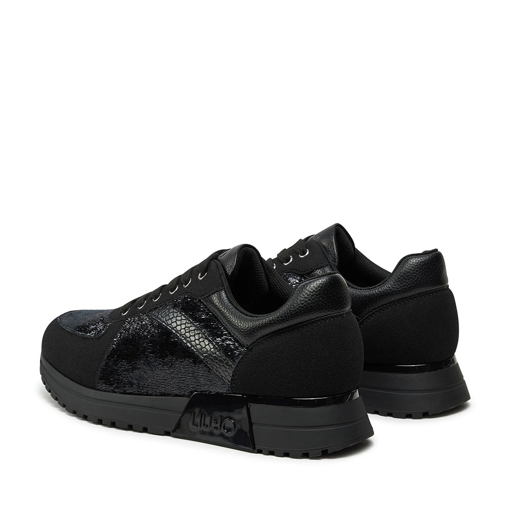 Sneakers Running LIU JO Kiss 816 in Velluto e Microfibra Black