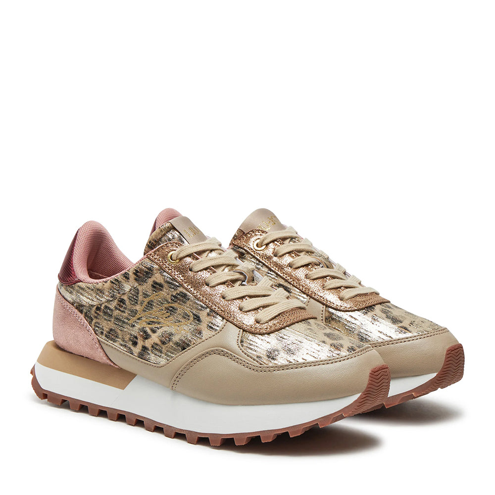 Sneakers Running LIU JO Evelyn 820 color Sand con Inserti Leopardati