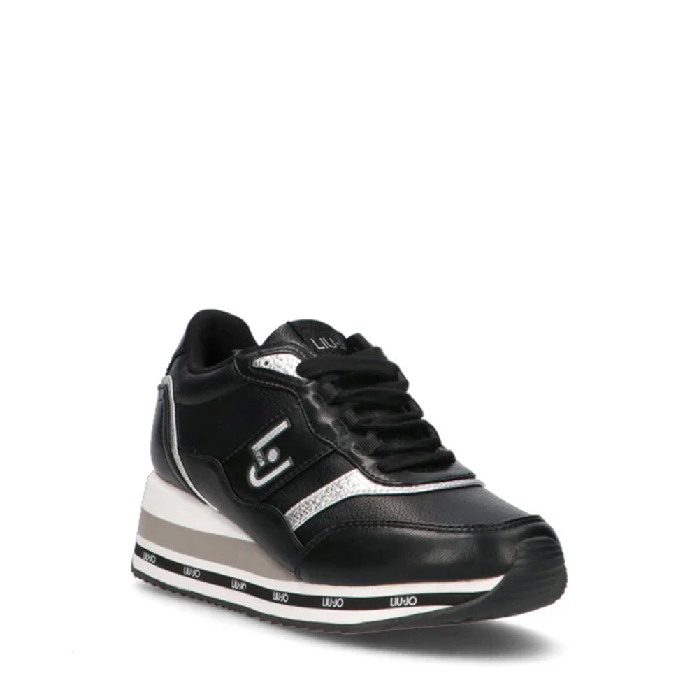 Sneakers Running LIU JO Olivia 822 Nere con Inserti Metallizzati Silver