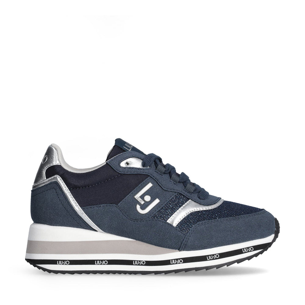 LIU JO Olivia 822 Laufsneaker aus blauer Mikrofaser und Nylon