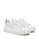 Sneakers Platform LIU JO Babol 01 in Pelle Bianca con Inserti Silver