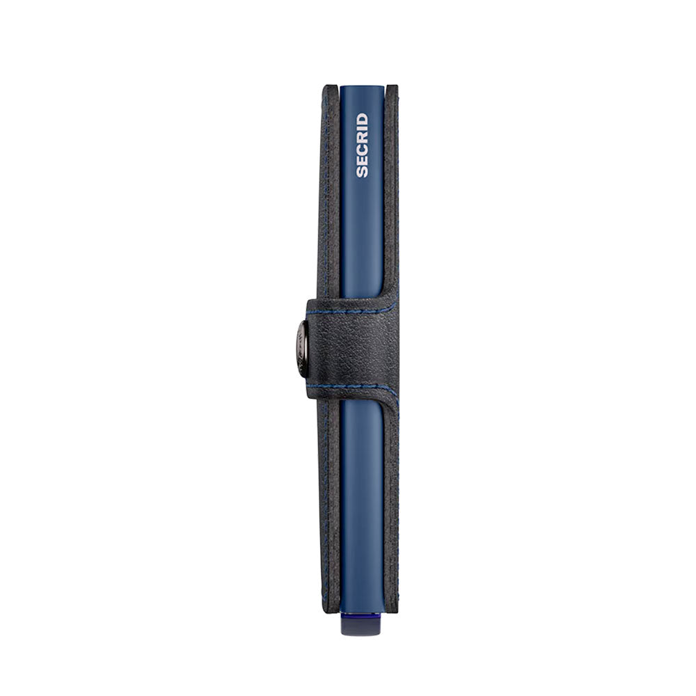 Porta Carte con Clip SECRID linea Miniwallet Original in Pelle Black-Navy con RFID