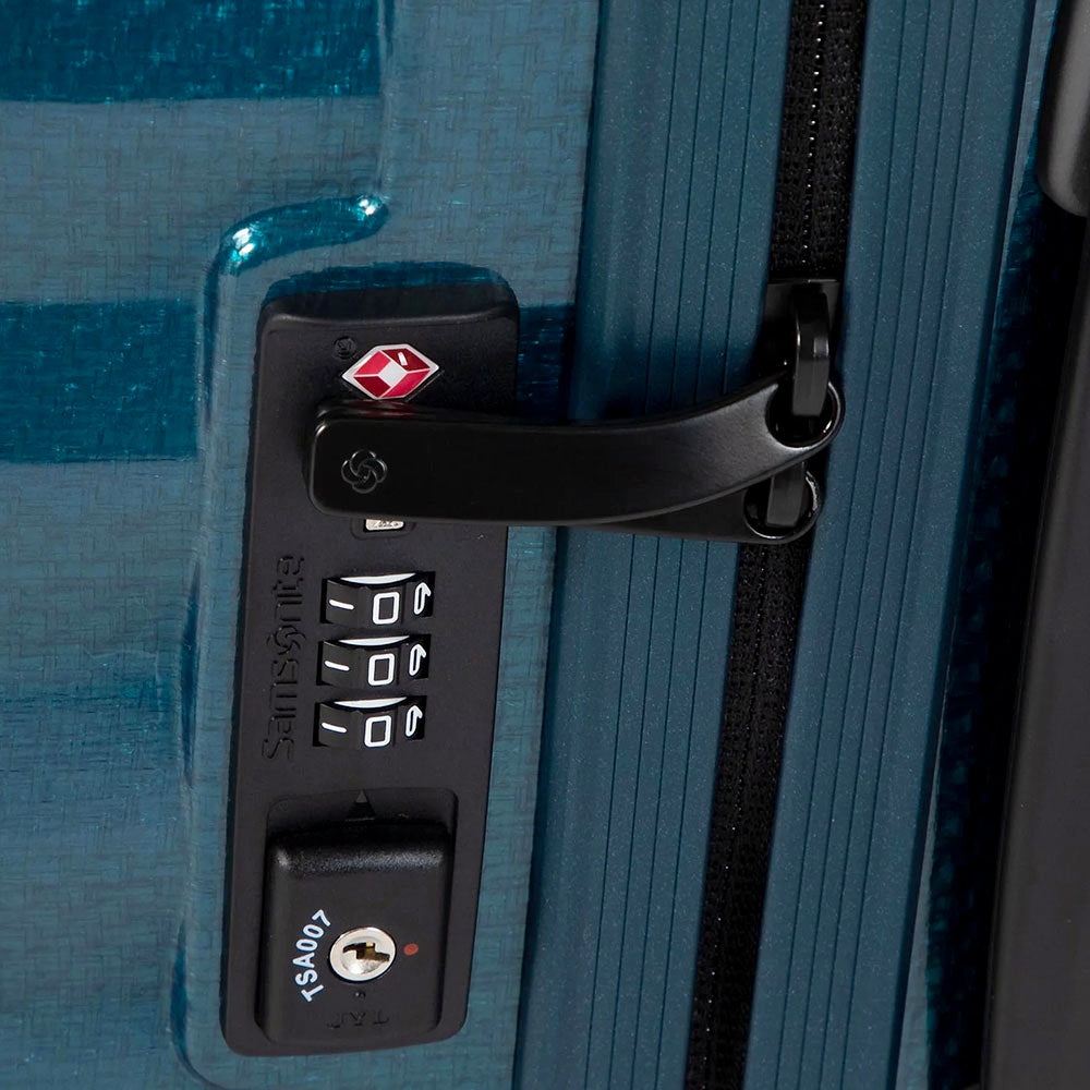 Trolley Cabina Rigido 4 Ruote SAMSONITE linea Lite-Shock Blu Petrolio