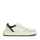 LIU JO Boy 02 Herren-Sneaker aus weißem getrommeltem Leder mit schwarzem Detail