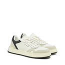 LIU JO Boy 02 Herren-Sneaker aus weißem getrommeltem Leder mit schwarzem Detail