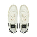 LIU JO Boy 02 Herren-Sneaker aus weißem getrommeltem Leder mit schwarzem Detail