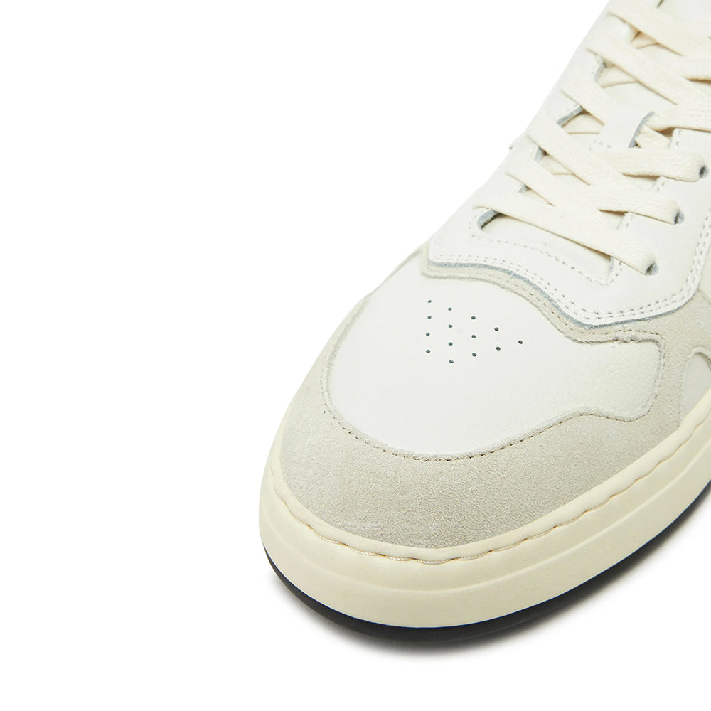 LIU JO Boy 02 Herren-Sneaker aus weißem getrommeltem Leder mit schwarzem Detail