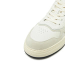 LIU JO Boy 02 Herren-Sneaker aus weißem getrommeltem Leder mit schwarzem Detail