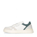 LIU JO Boy 02 Herren-Sneaker aus weißem getrommeltem Leder mit grünem Detail