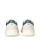 LIU JO Boy 02 Herren-Sneaker aus weißem getrommeltem Leder mit grünem Detail
