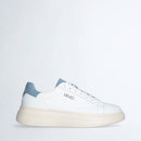 LIU JO Big 01 Herren-Sneaker aus weißem Leder mit Denim-Einsätzen