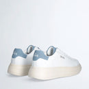 LIU JO Big 01 Herren-Sneaker aus weißem Leder mit Denim-Einsätzen