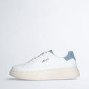 LIU JO Big 01 Herren-Sneaker aus weißem Leder mit Denim-Einsätzen