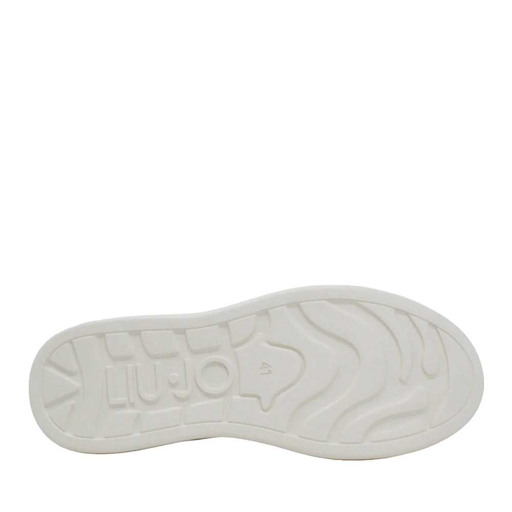 LIU JO Big 01 Herren-Sneaker aus weißem Leder mit schwarzem Detail