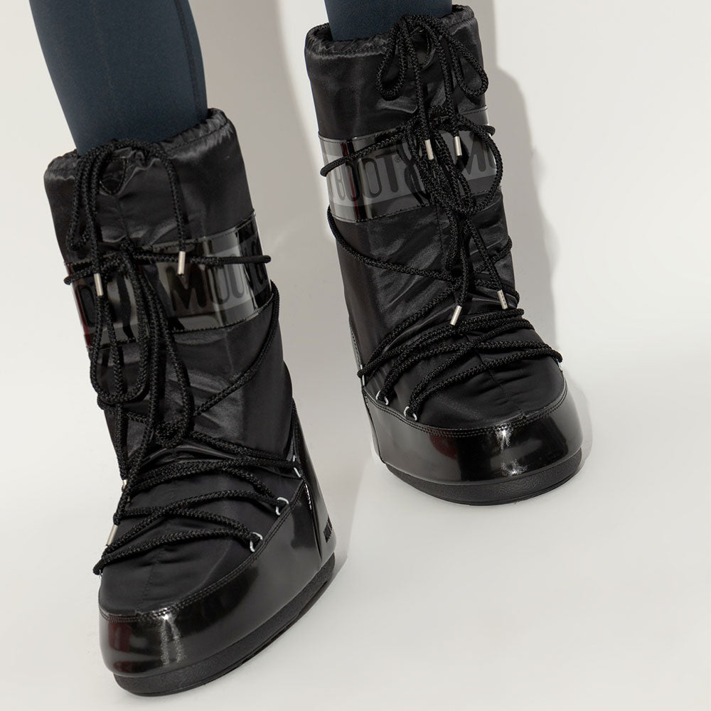 Stivali da Neve Donna MOON BOOT Icon Glance in Raso Black
