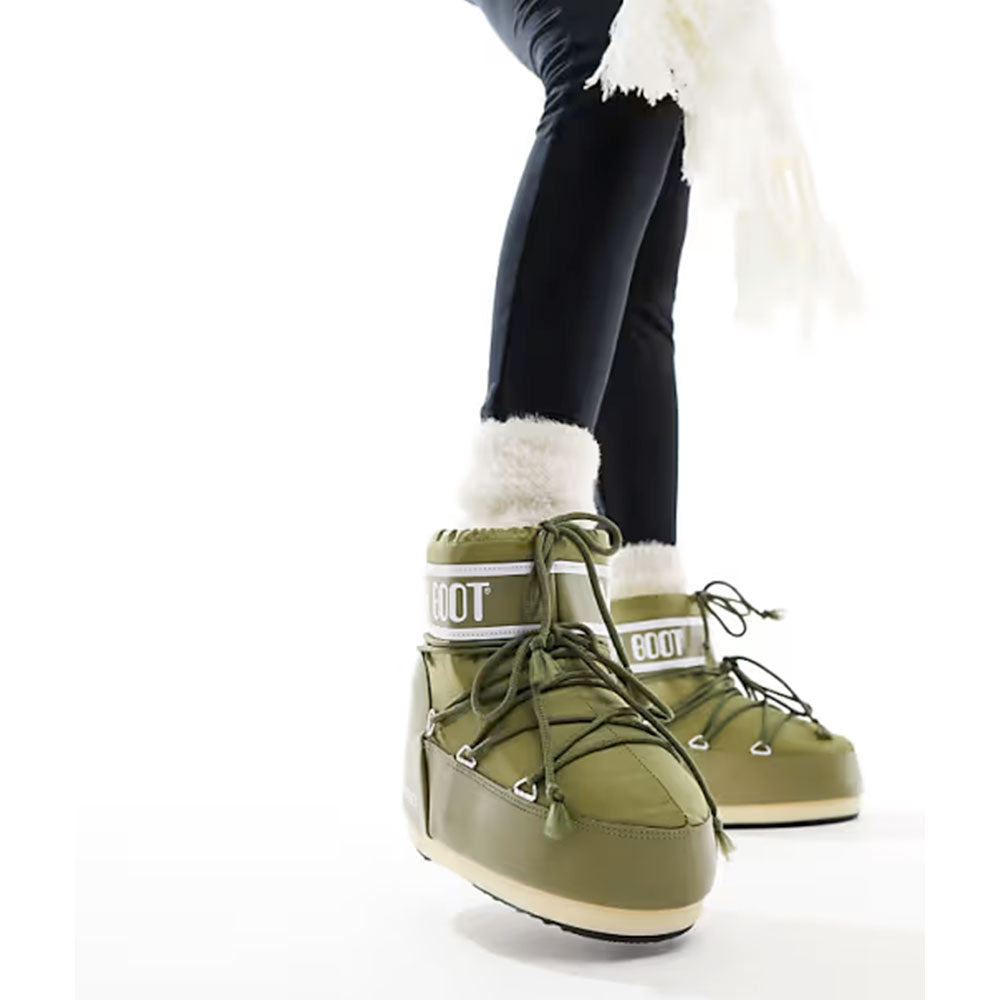 Stivali da Neve Unisex MOON BOOT Icon Low in Nylon Colore Khaki