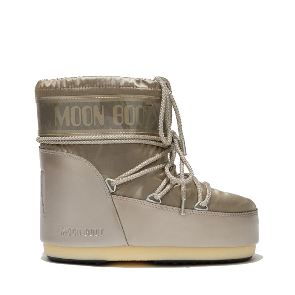 Stivali da Neve Donna MOON BOOT Icon Low Glance in Raso color Platino