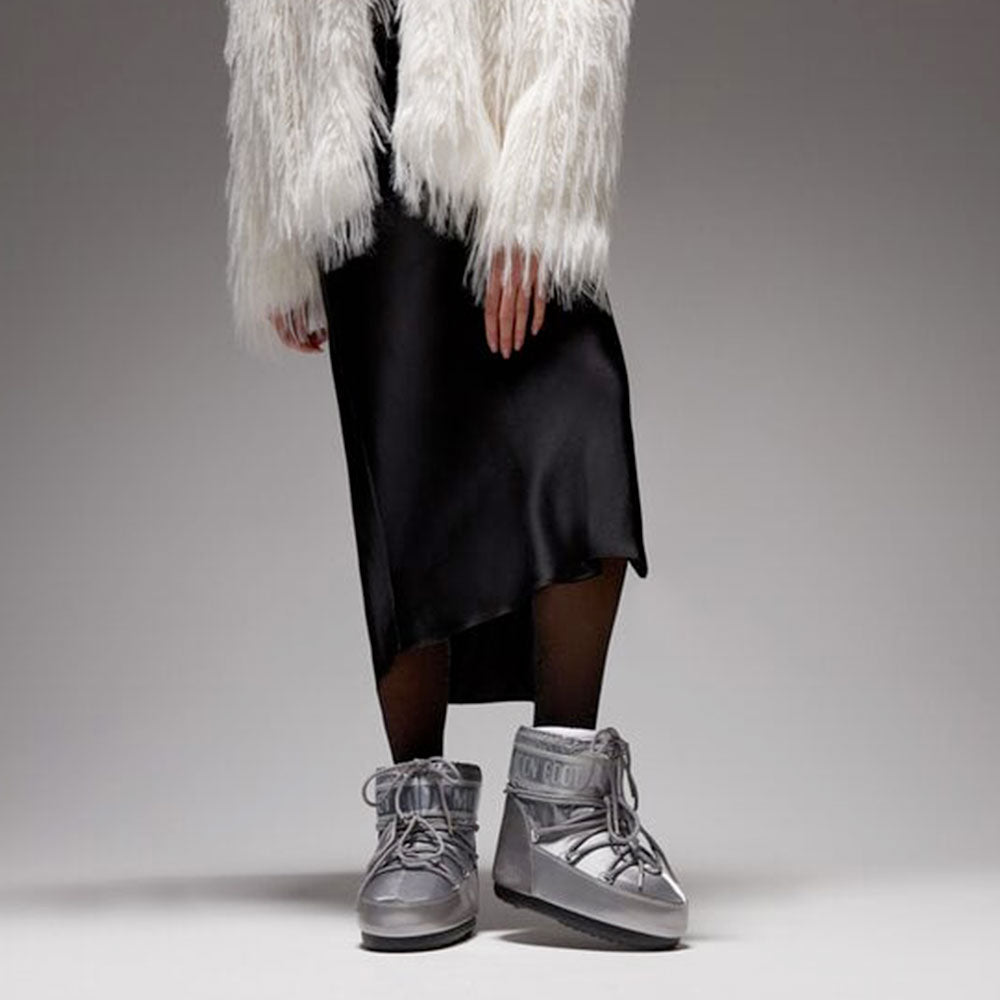 Stivali da Neve Donna MOON BOOT Icon Low Glance in Raso Silver