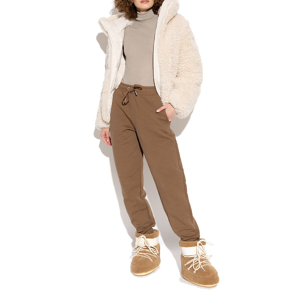 Stivali da Neve Donna MOON BOOT Icon Low Fleece in Tessuto Teddy color Cammello
