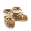 Stivali da Neve Donna MOON BOOT Icon Low Fleece in Tessuto Teddy color Cammello