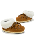 Scarpe da Neve Donna MOON BOOT Mule EVX Suede in Pelle Scamosciata color Cognac