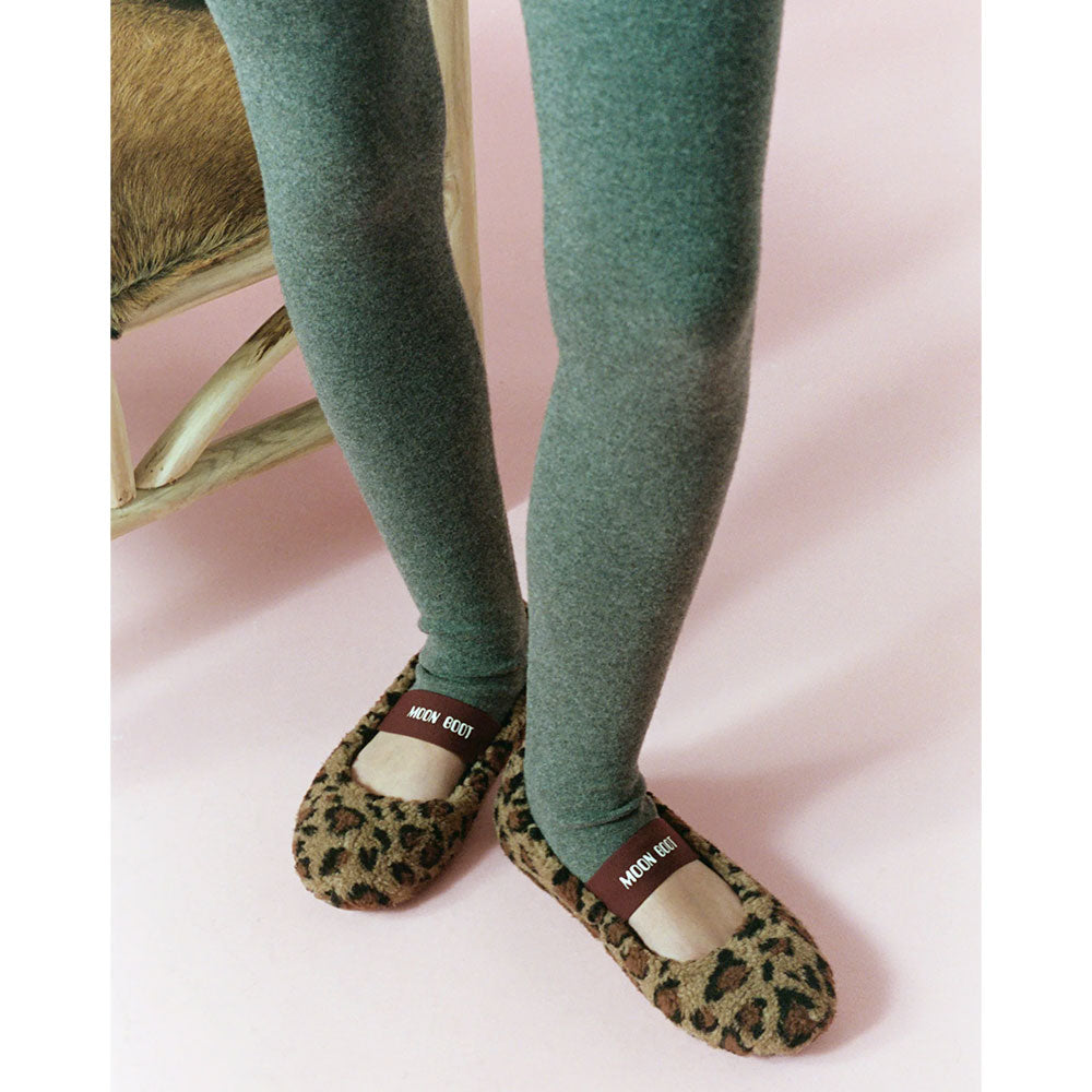 Ballerine Donna MOON BOOT Fleece in Teddy Leopardato