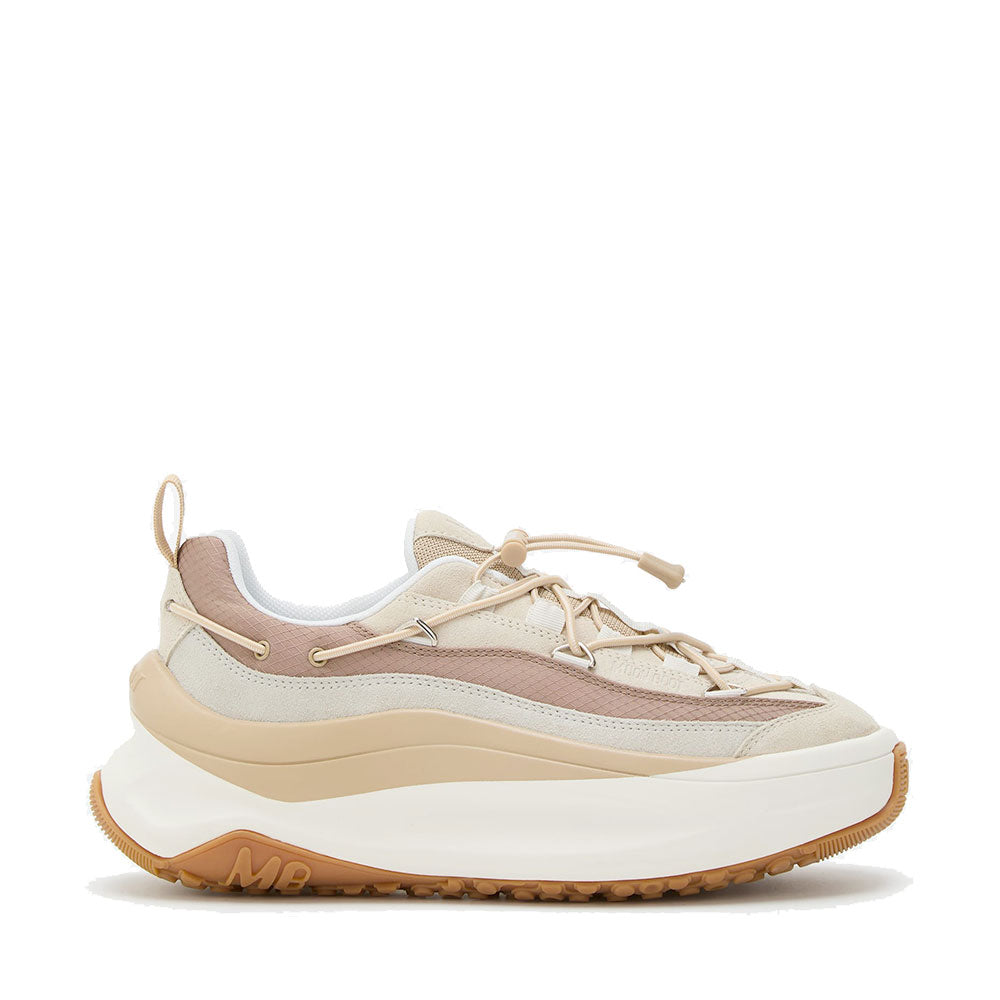 Sneakers Donna MOON BOOT MOON247 XLACE in Pelle Scamosciata e Tessuto Off White Taupe