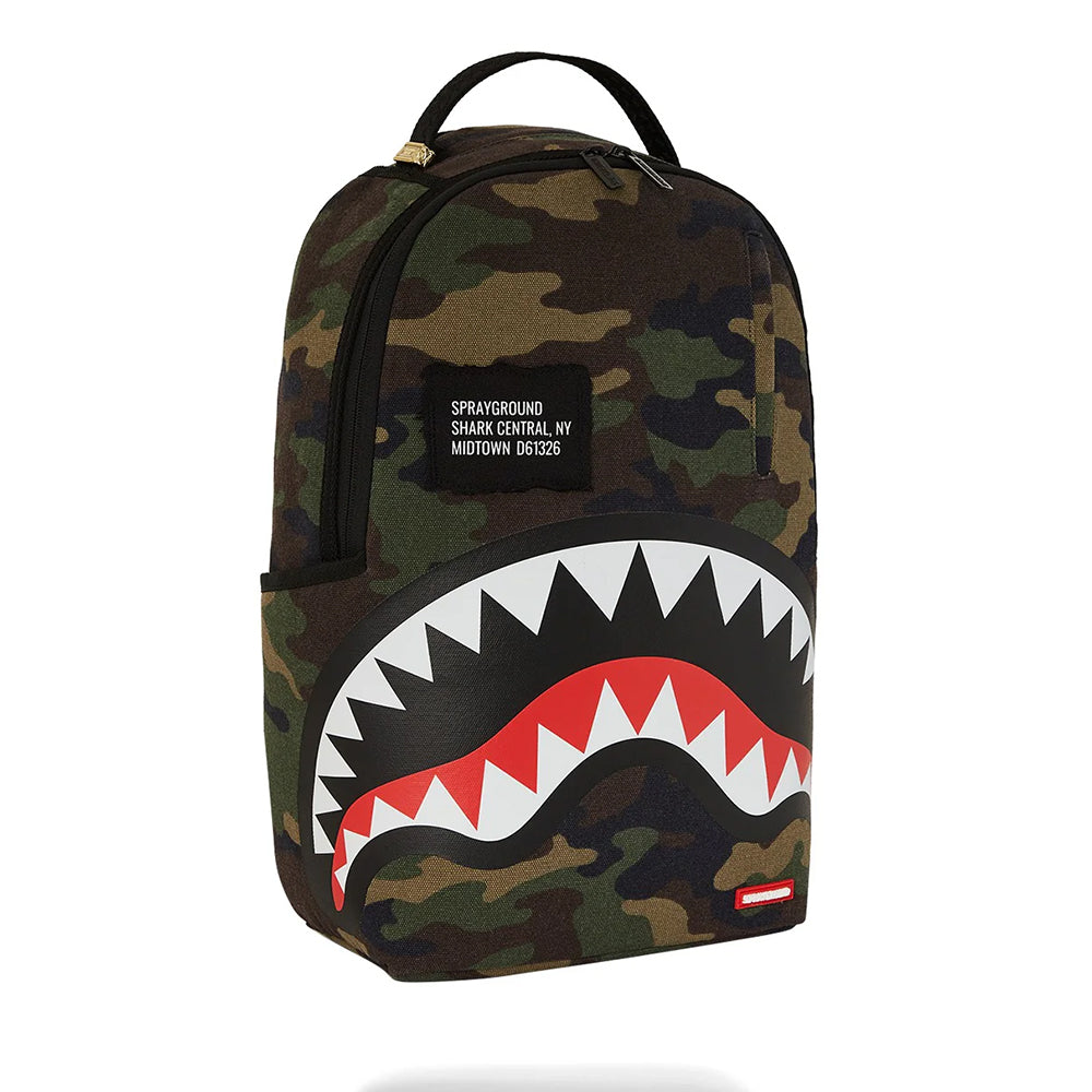 Zaino Unisex SPRAYGROUND in Cotone stampa Shark Central Camo Dlxs