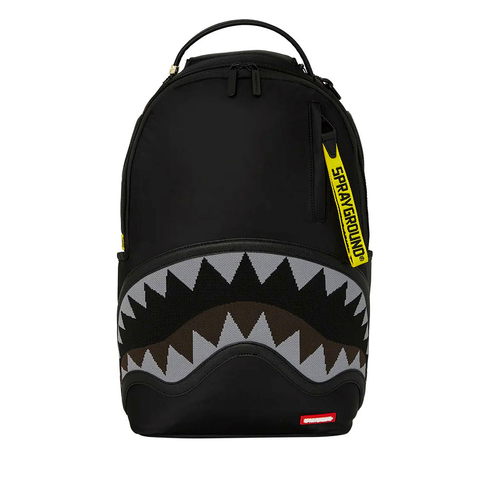 Zaino Unisex SPRAYGROUND in Tessuto Satin stampa Shark Central Yellow Tape Dlx